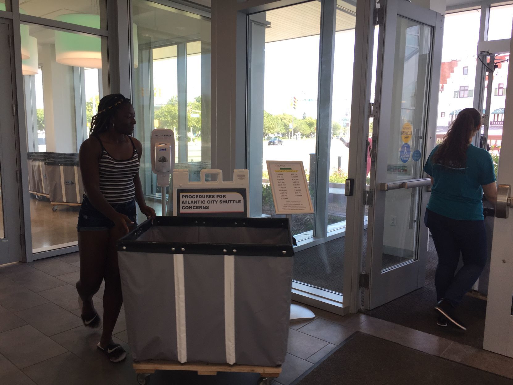 Freshmen Stockton University students move into the dorms in Atlantic City Saturday, Aug. 31, 2019.